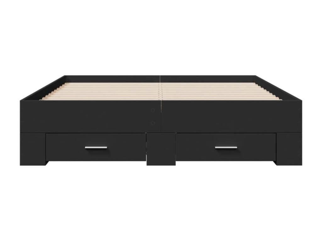 Cadre de lit avec tiroirs noir 120x200 cm bois d'ingénierie 71736QNNU