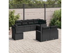 Salon de jardin 8 pcs avec coussins noir résine tressée 32202QHSC