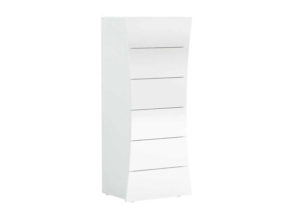Commode Nidchicshop Commode 6 tiroirs Commode de chambre Made in Italy 50x40h122 cm Blanc brillant 48573KWCJ