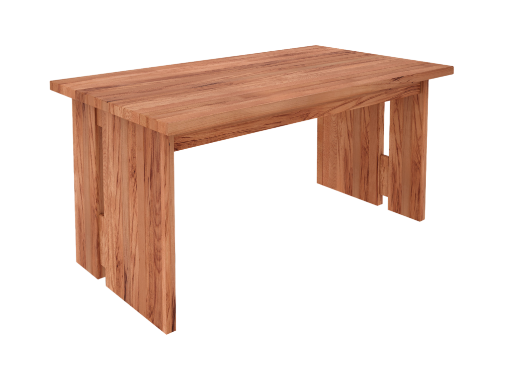 Calmetop - Table de salle à manger avec rallonge 100x160 en coeur de hêtre huilé naturel 82225QITH
