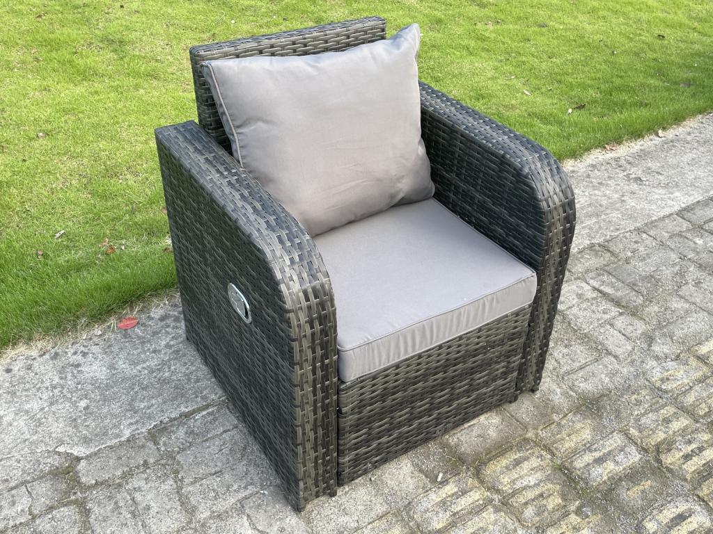 Mobilier À Dîner De Jardin en rotin ave Canapé Chaises inclinable Canapé d'amour Table à manger réglable en hauteur MéNidchicshop gris foncé 97321IXXJ