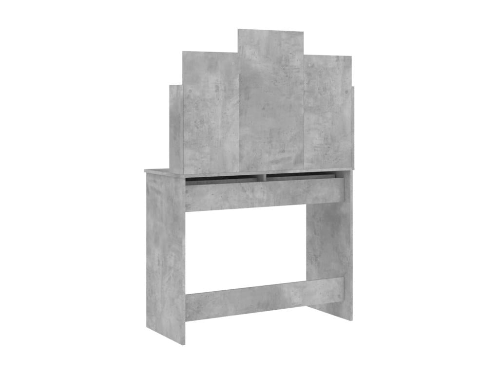 Coiffeuse avec miroir gris béton 96x39x142 cm 96150XSXK