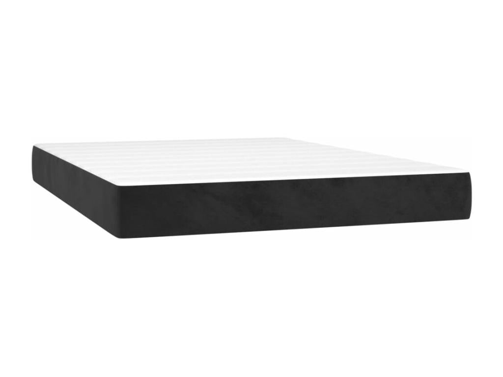 Lit à sommier tapissier avec matelas Noir 140x200 cm Velours 80830GOXO