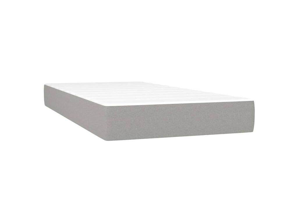 Sommier à Nidchicshop de lit avec matelas Gris clair 100x200 Tissu 95029FIPF