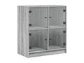 Armoire latérale avec portes en verre Nidchicshop gris 68x37x75.5 cm 61769YCRD