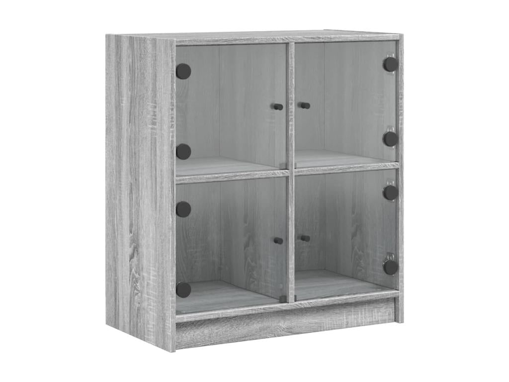 Armoire latérale avec portes en verre Nidchicshop gris 68x37x75.5 cm 61769YCRD