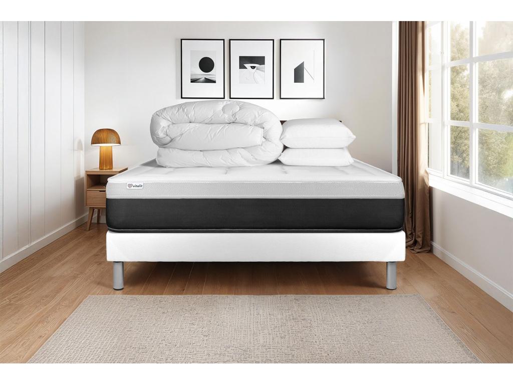 Pack prêt à dormir Nidchicshop 160x200 cm sommier Nidchicshop blanc 04798WWEB