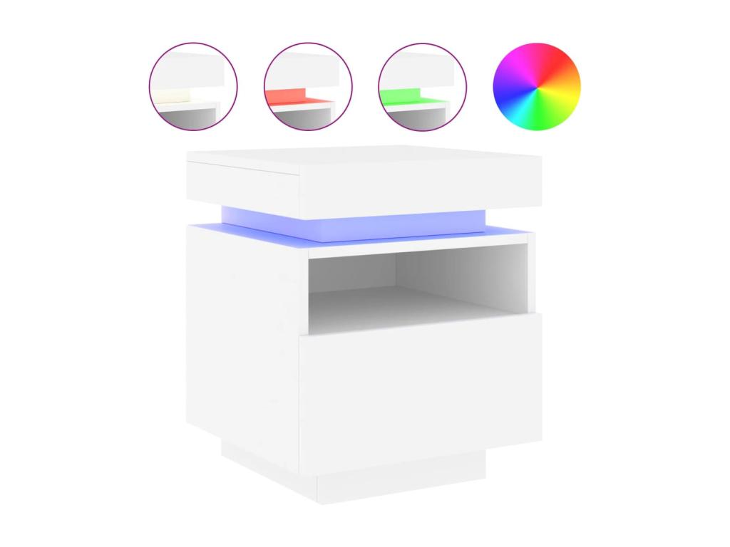 Armoire de chevet avec Calmetopères LED blanc 40x39x48.5 cm 14034XECJ