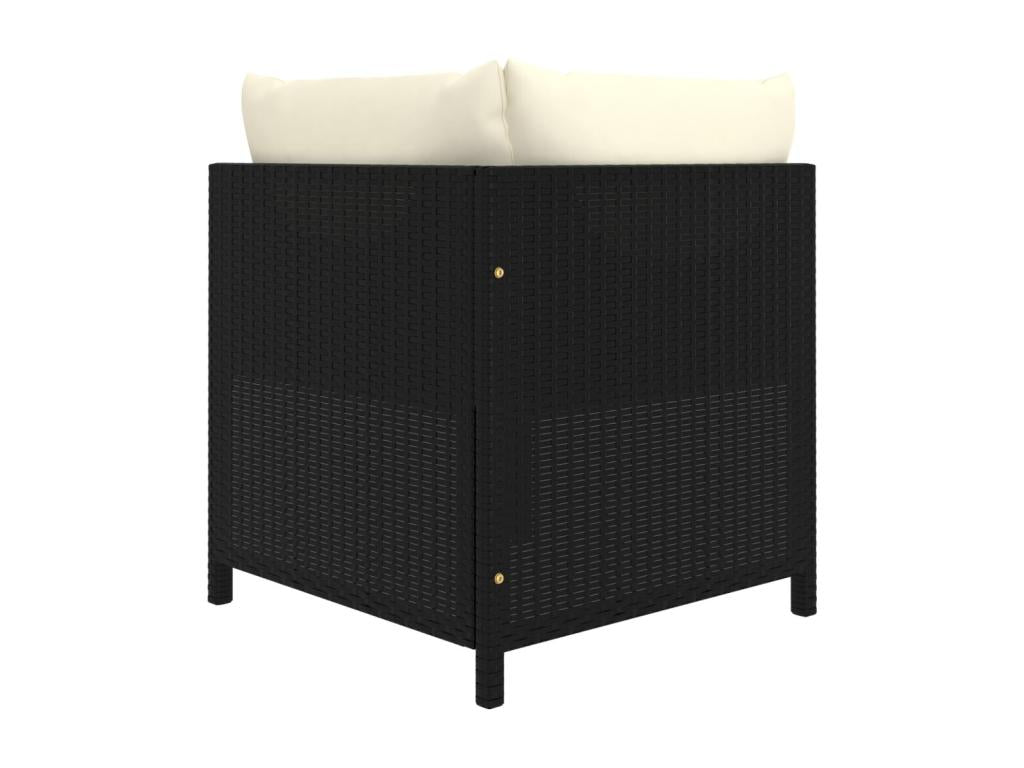 Salon de jardin 7 pièces avec coussins Résine tressée Noir 18710GNMU