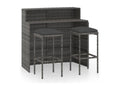 Ensemble de bar de jardin avec coussins 3 pcs Gris 39958WJVS