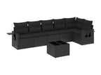 Salon de jardin 7 pcs avec coussins noir résine tressée 16205AOEW