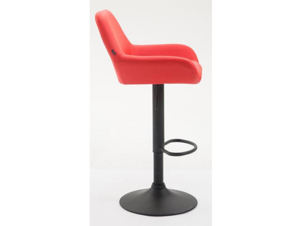 Lot de 2 Tabouret de bar - Similicuir PVC / Métal noir mat - Rouge - Nidchicshop 87872KIED