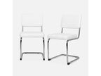 2 chaises cantilever - Calmetop - à bouclesttes couleur crème - 46x54.5x84.5cm 62140HSFU