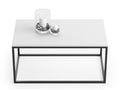 Table basse plateau blanc 100x60x48 65753OWVK