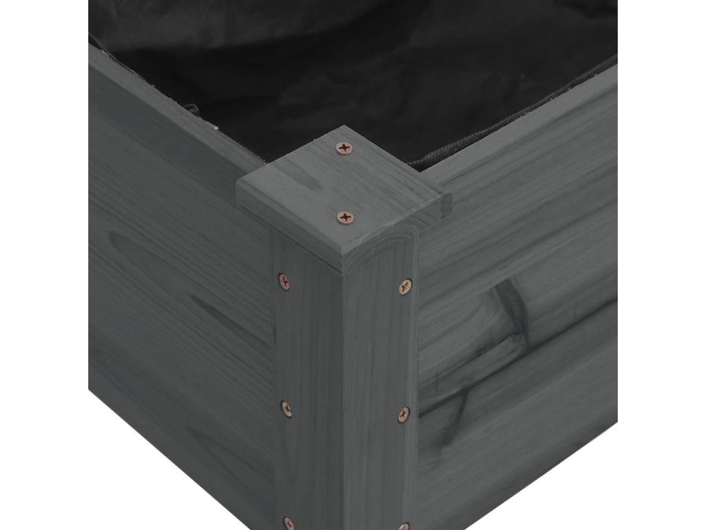 Lit surélevé de jardin doublure 240x120x25 cm bois massif sapin 92807MIGP