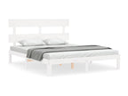 Cadre de lit avec tête de lit blanc 160x200 cm bois massif 29022XPPS