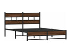 Cadre de lit en métal sans matelas chêne marron 150x200 cm 54636JDVG
