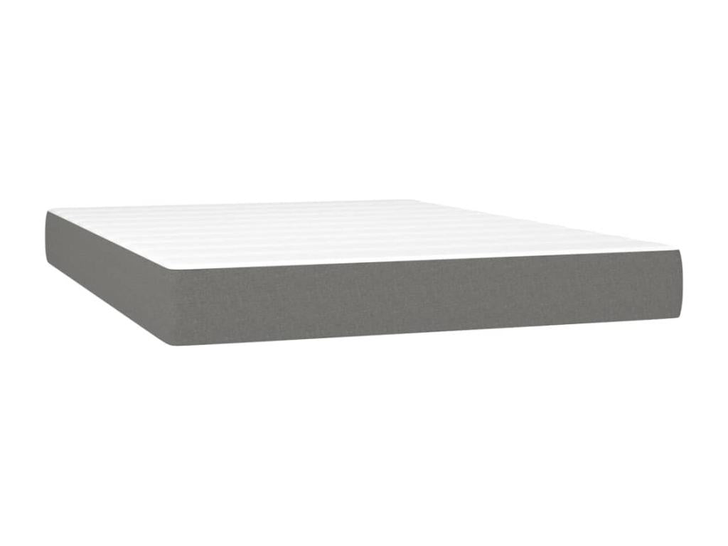 Lit à sommier tapissier avec matelas Gris foncé 140x190cm Tissu 07754FYSK