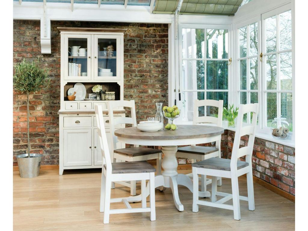 Table à manger ronde blanche D120 cm Nidchicshop 45489BMNV