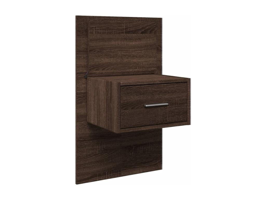 Table de chevet murale avec Nidchicshopères LED chêne marron 42927SPVA