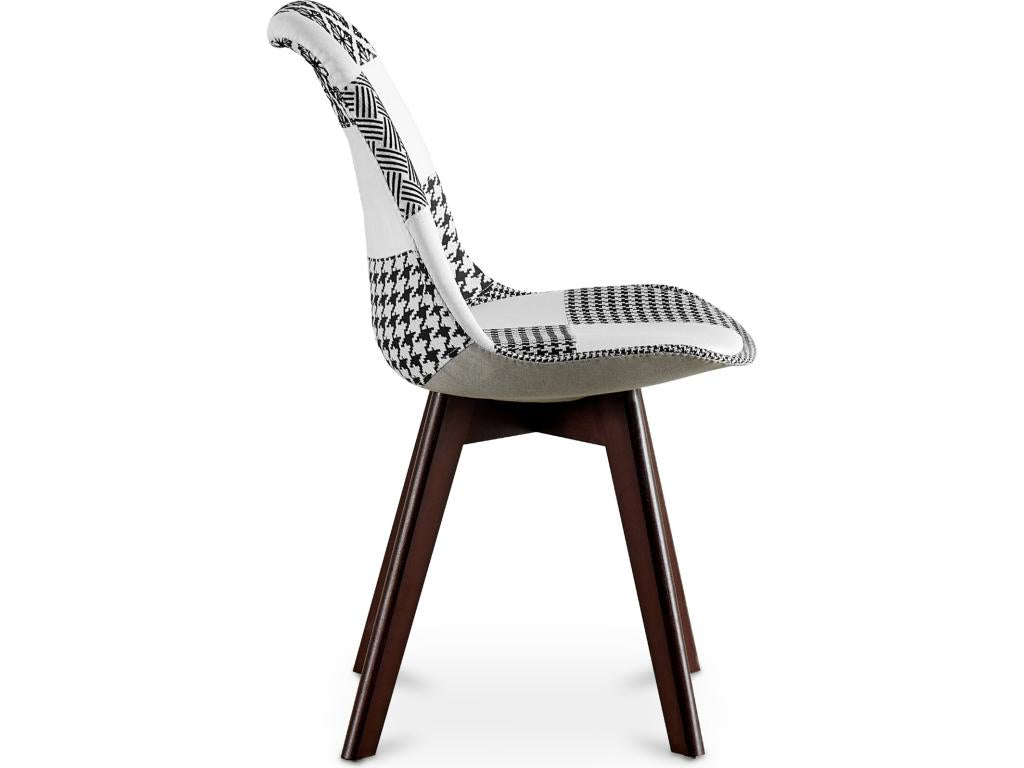 Chaise de salle à manger - tapissée en Nidchicshop noir et blanc - Nouvelle édition - Nidchicshop Blanc / Noir 33920IJXA