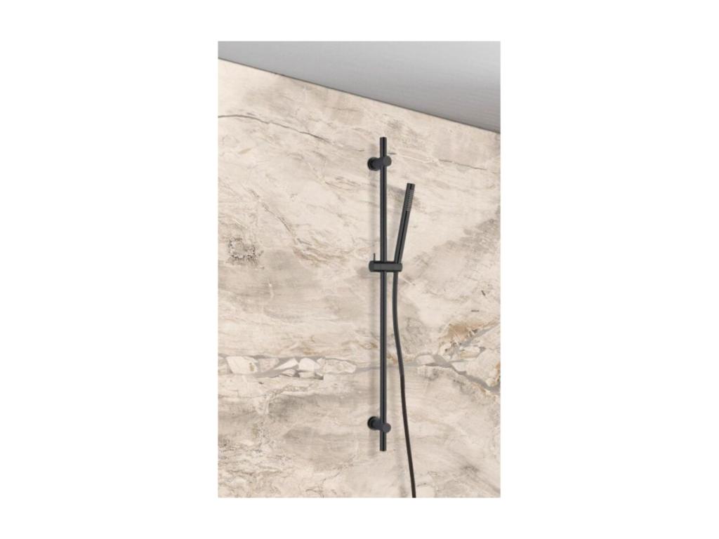 Calmetop Douchette 1 jet Calmetop avec barre de douche noir brossé 69426BGCP