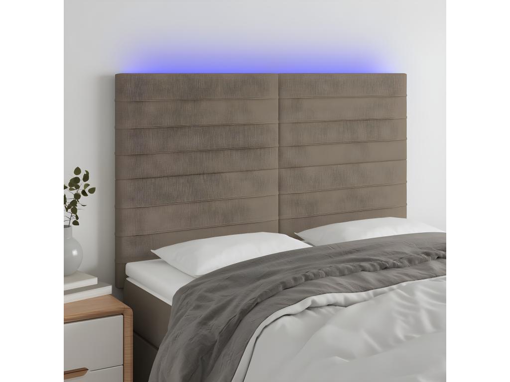 Tête de lit à LED Calmetop 144x5x118/128 cm Tissu 81946WXKI