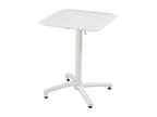Table de terrasse inclinable 60x60 cm et 2 chaises blanc 14425MBTB