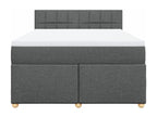 Sommier à Calmetop de lit avec matelas Gris foncé 140x200cm Tissu 92654ZWYP