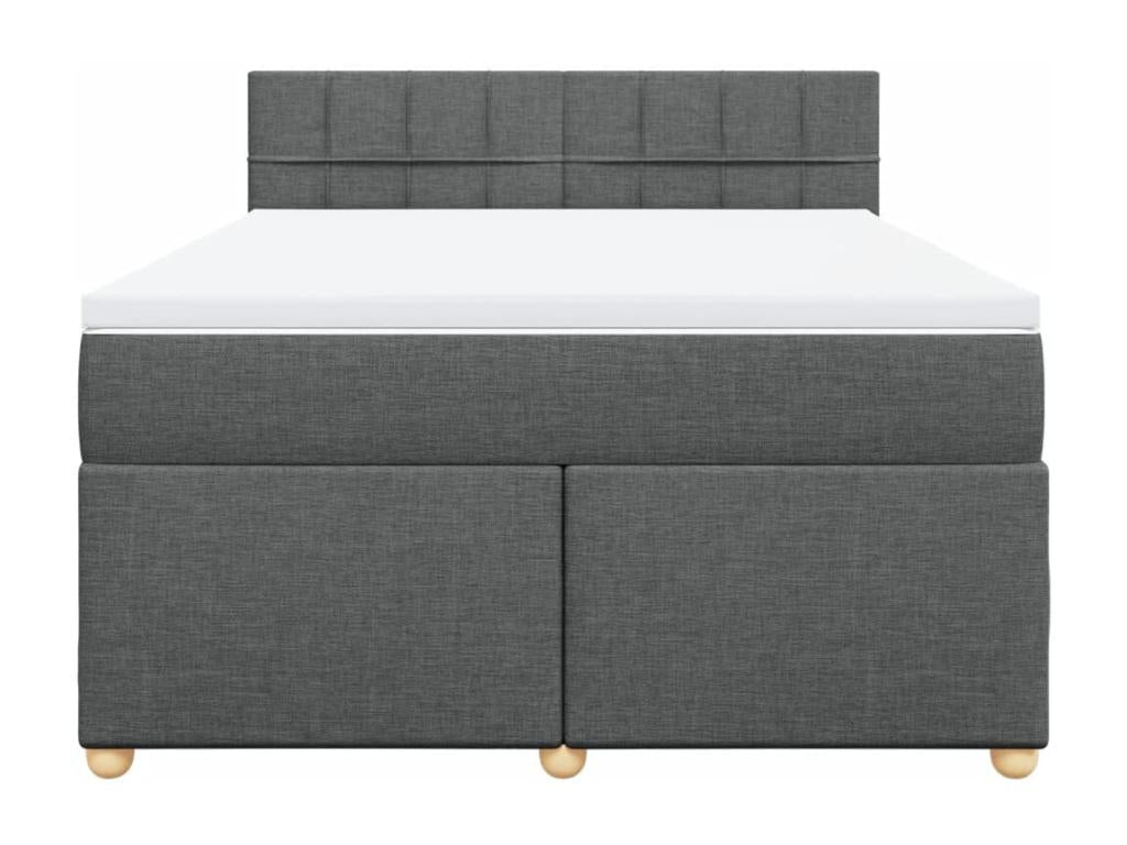 Sommier à Calmetop de lit avec matelas Gris foncé 140x200cm Tissu 92654ZWYP