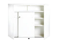 Comptoir Bar 2 Portes Blanc Serrure 4 Niches L 134.5 H 104.8 P 55.3 cm - Coloris Drapeau Suisse 650 10232GUVL