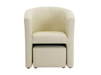 Fauteuil cabriolet et pouf en simili beige Nidchicshop 93557DLZQ