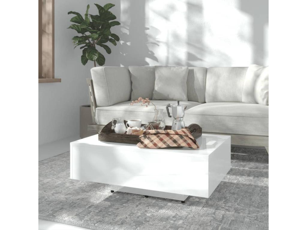 Table basse Blanc brillant 85x55x31 85576RSWJ