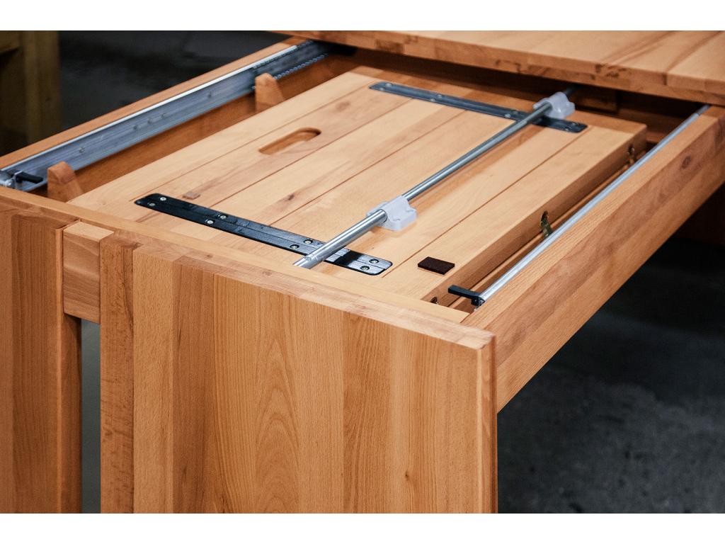 Calmetop - Table de salle à manger avec rallonge 100x160 en coeur de hêtre huilé naturel 82225QITH