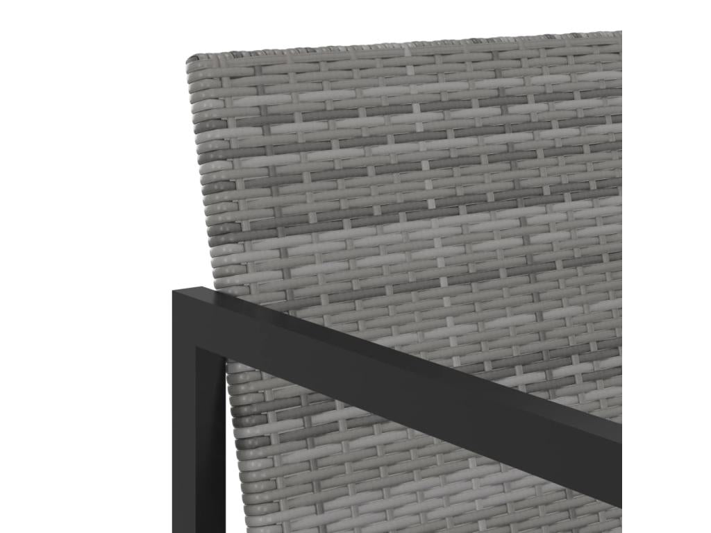 Mobilier à dîner de jardin 5 pièces et coussins Résine tressée Gris 78064QJPE