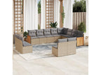 Salon de jardin avec coussins 12 pcs beige résine tressée 90598WNUF