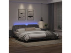Cadre de lit avec Nidchicshopères LED gris 200x200 cm similicuir 05150QHAN