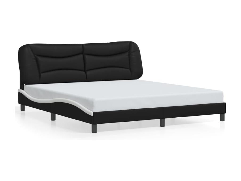 Cadre de lit avec LED sans matelas noir et blanc 180x200 cm 05922TPFG