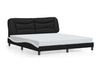 Cadre de lit avec LED sans matelas noir et blanc 180x200 cm 05922TPFG