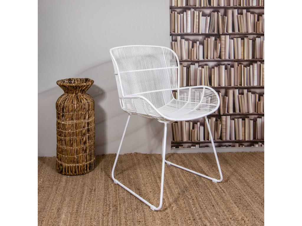 Nidchicshop - Fauteuil de table blanc d'intérieur 74x66,5x82,5cm Con Dao 62883REIW
