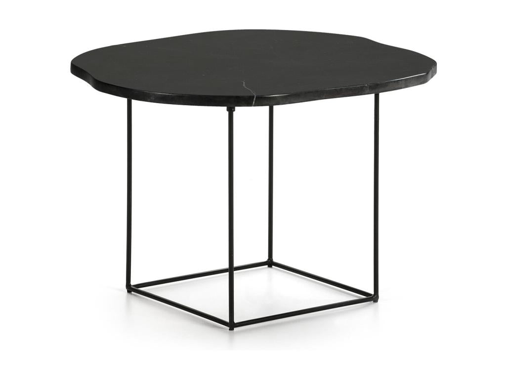 Table d'appoint marbre et pieds métal noir Trois 84950IAOU