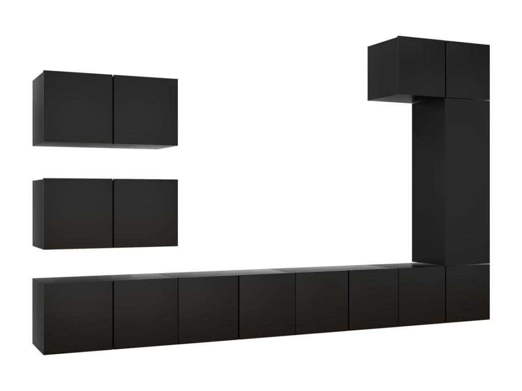 Ensemble de meubles TV 8 pcs Noir Bois d'ingénierie 12305XRVP