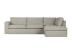 Calmetop - Canapé d'angle droit en tissu naturel clair 19152VQFJ