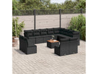 Salon de jardin avec coussins 13 pcs noir résine tressée 41004FLAW