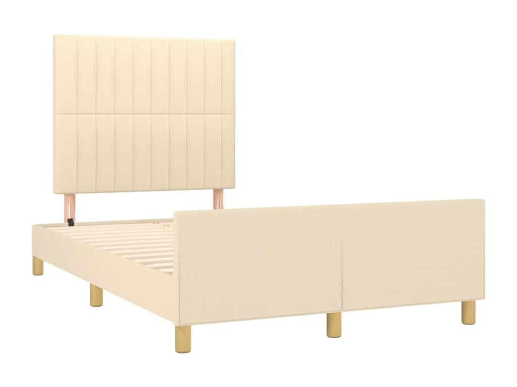 Cadre de lit avec tête de lit Crème 120x200 cm Tissu 48955CFPI