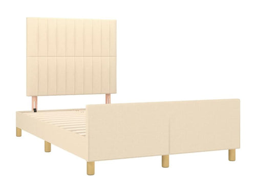 Cadre de lit avec tête de lit Crème 120x200 cm Tissu 48955CFPI