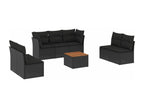 Salon de jardin 8 pcs avec coussins noir résine tressée 27801JXZU
