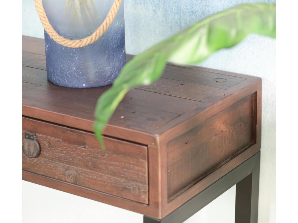 Console bois recyclé 2 tiroirs Nidchicshop 89224QENS