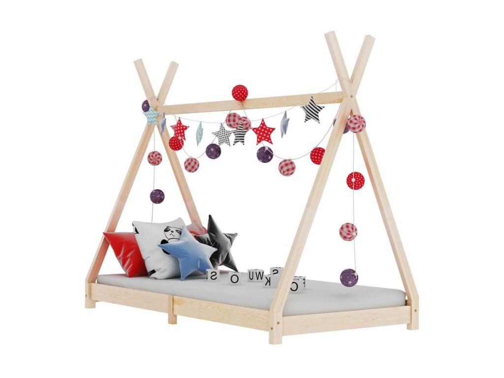 Lit cabane enfant Bois de pin massif 70x140 34651TDRN