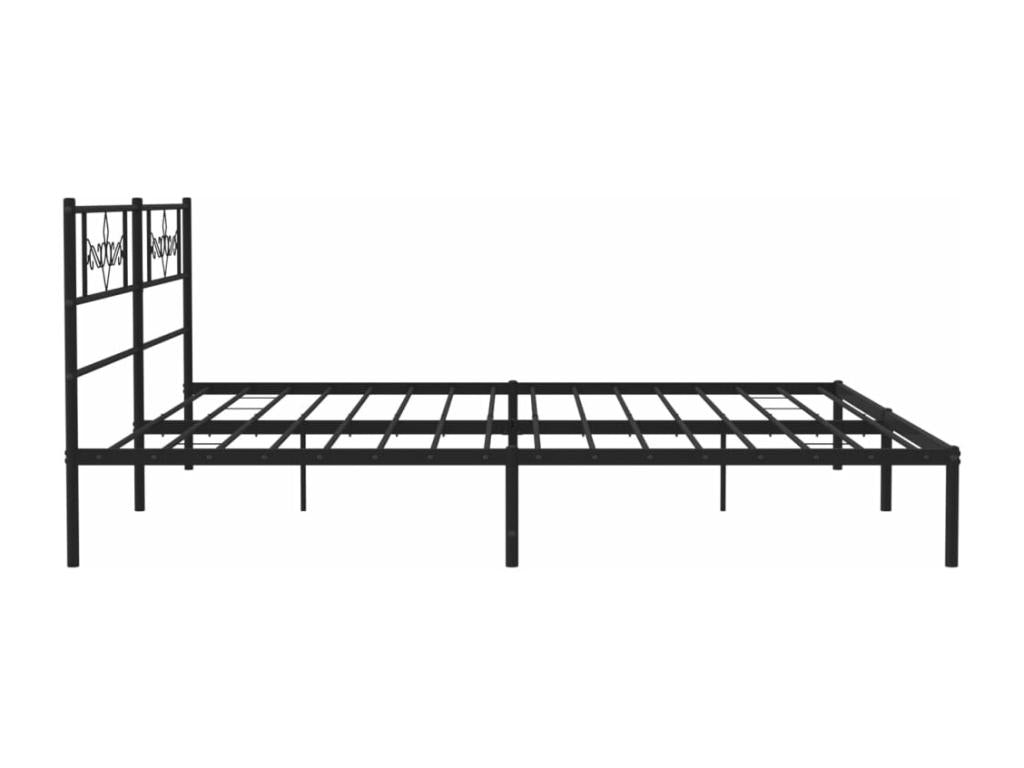 Cadre de lit métal avec tête de lit noir 200x200 87574TNAF